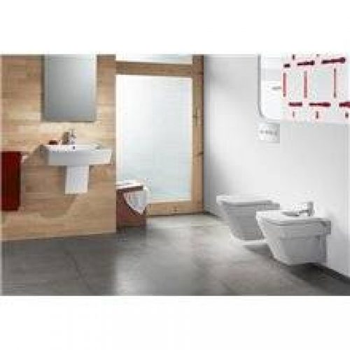 Lavabo demi-colonne graphite Hall 65×49,5cm Roca