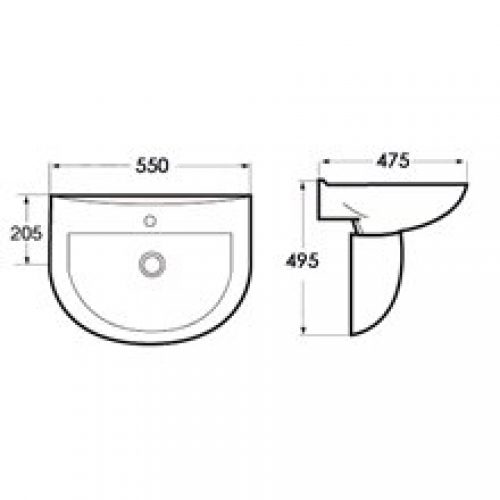 Lavabo demi-colonne Idéal suspendu