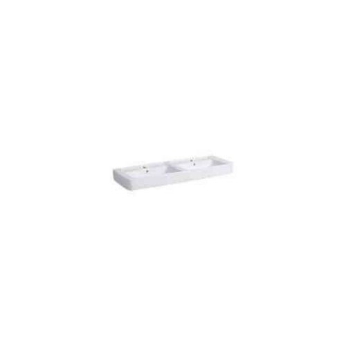 Lavabo Double Geberit Renova Plan 2 Trous Trop-Plein 1300x190x480mm Blanc