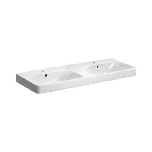 Lavabo Double Geberit Smyle Square 2 Trous Trop-Plein 1200x165x480mm Blanc