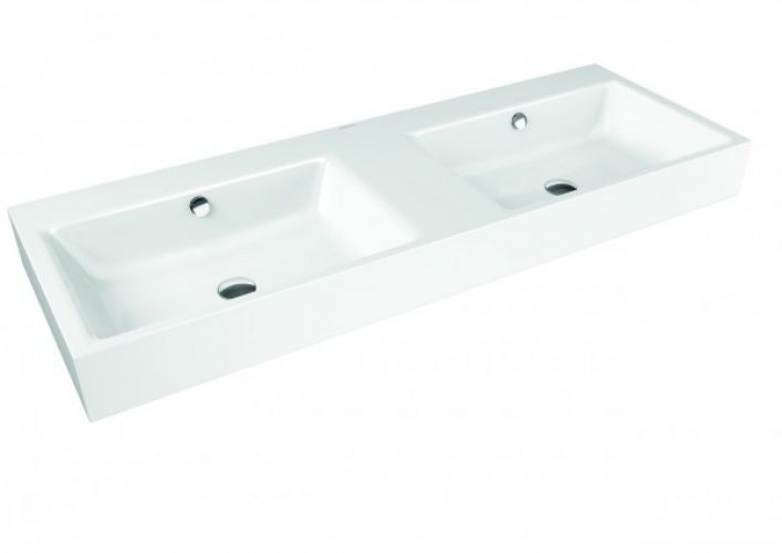 Lavabo Double Puro à poser modèle 3171 avec trop-plein Kaldewei