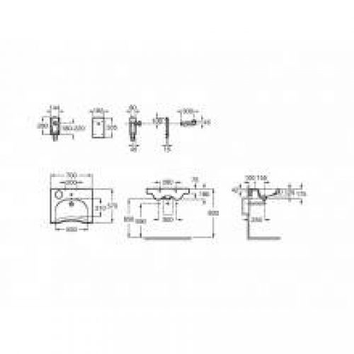 Lavabo Meridian 70 x 57 cm Roca