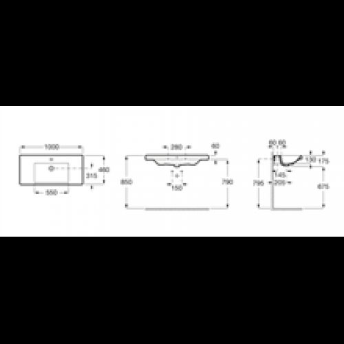 Lavabo mural 100 Alter Roca