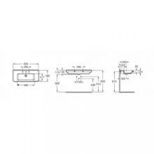 Lavabo mural Dama 65 x 46 cm Roca