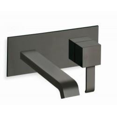 LAVABO MURAL QUADRI AVEC PLAQUE SAILLIE 22.5 CM NOIR SS MECANISME – CRISTINA ONDYNA QM27813