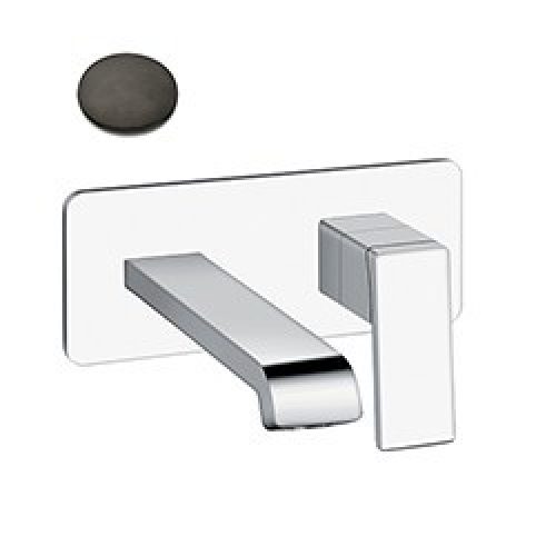 LAVABO MURAL QUADRI S AVEC PLAQUE SAILLIE 18 CHROME NOIR BROSSE – CRISTINA ONDYNA QS25675