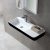 Lavabo mural / vasque à poser TWG202 en solide surface (Solid Stone) – noir/blanc mat – 90x40x12cm