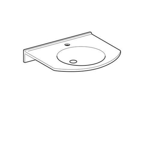 Lavabo PMR Geberit Publica 1 Trou Antibactérien 600x115x550mm Blanc