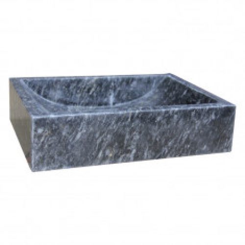 Lavabo à poser en pierre noir marbré L40 x P30 x H10