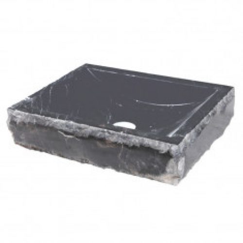 Lavabo à poser en pierre noir marbré L45 x P40 x H10 – Ondyna UC3307