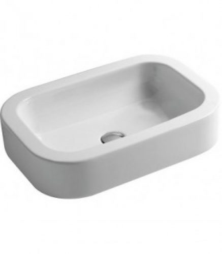 Lavabo à poser GLAZE lxHxP 600x140x410mm en céramique blanche