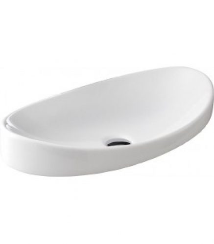 Lavabo à poser &lsquo;SPOOL&rsquo; lxHxP 650x145x350mm en céramique blanche