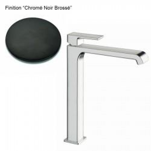 LAVABO QUADRI S MITIGEUR HAUT AVEC VIDAGE UP&DOWN CHROME NOIR BROSSE – CRISTINA ONDYNA QS22875