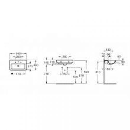 Lavabo sur colonne Dama 55 x 46 cm Roca