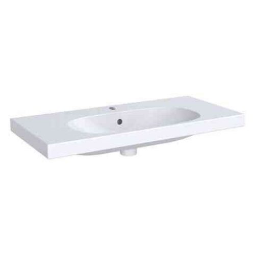 Lavabo Sur Meuble Geberit Acanto Montage Facile Projection Raccourcie Avec Plan De Toilette 900x168x