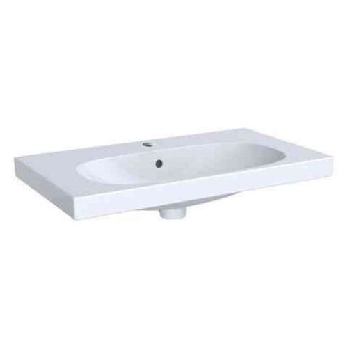 Lavabo Sur Meuble Geberit Acanto Projection Raccourcie Avec Plan De Toilette 750x168x422mm Blanc
