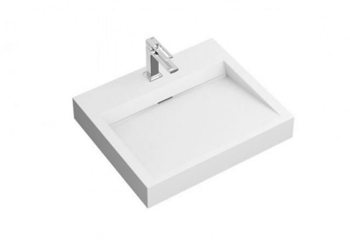 Lavabo Suspendu Hewi avec robinet 600 mm Blanc Alpin 950.19.027