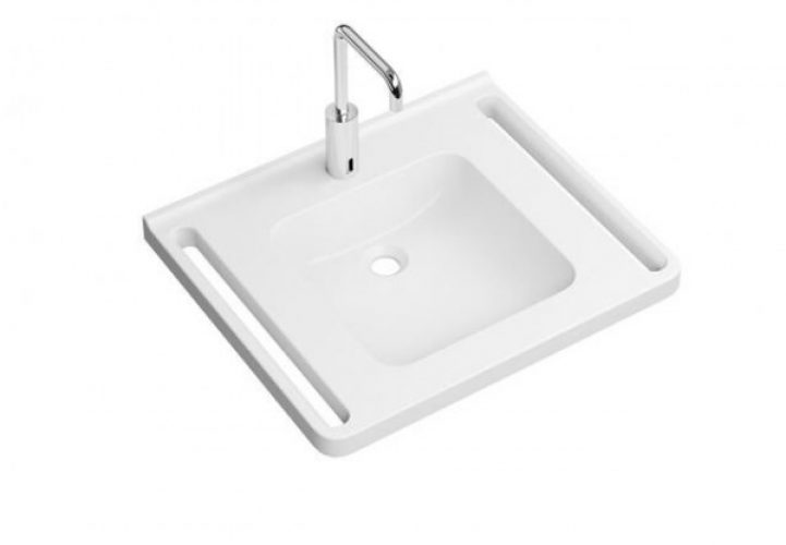 Lavabo Suspendu Hewi avec robinet 650 mm Blanc Alpin 950.19.051