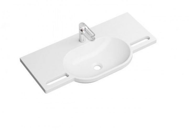 Lavabo Suspendu Hewi avec robinet 850 mm Blanc Alpin 950.19.009