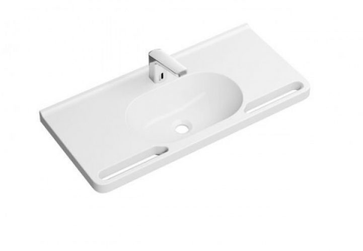 Lavabo Suspendu Hewi avec robinet 850 mm Blanc Alpin 950.19.056