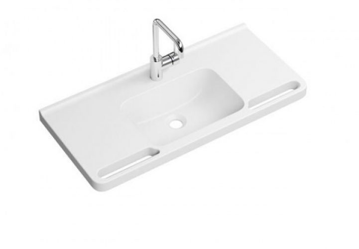 Lavabo Suspendu Hewi avec robinet 850 mm Blanc Alpin 950.19.060
