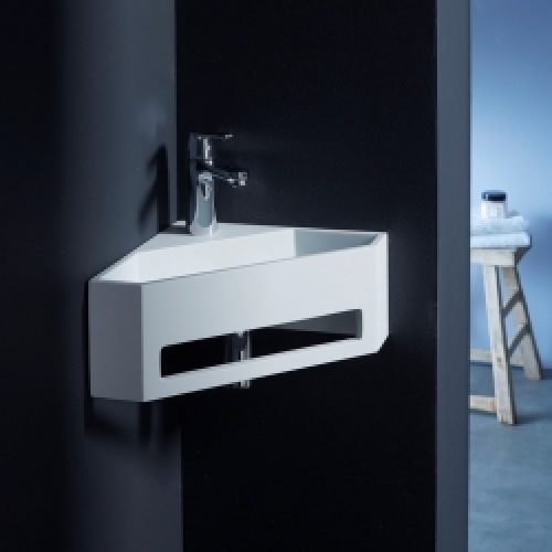 Lave mains d&rsquo;angle scala pour wc en solid…