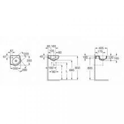Lave-mains Meridian 35 x 35 cm Roca