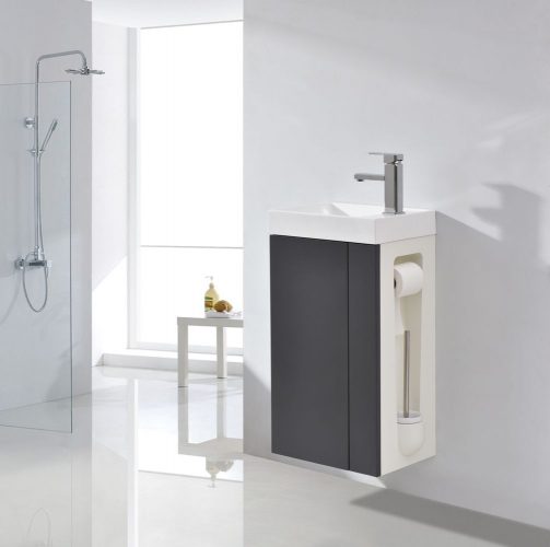 Lave-mains pour WC ou petite salle de bain Compact 400  – anthracite