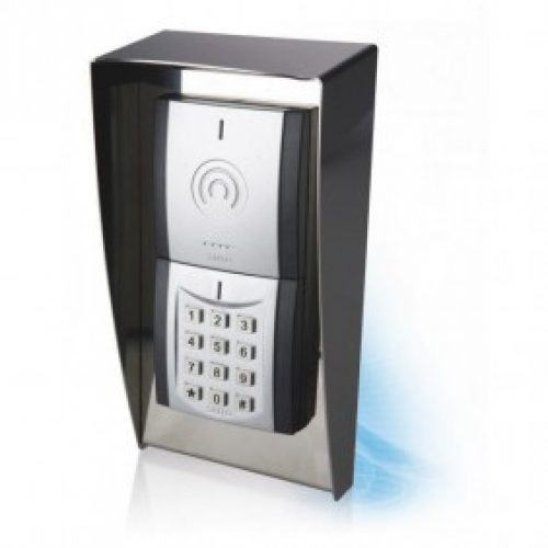 Lecteur Mural Mifare + Clavier extérieur avec casquette inox applique