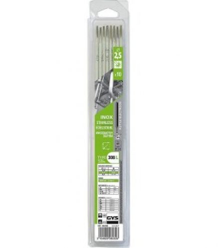 électrode d2,5mm pour inox 308L, sous coque, sachet de 10 pcs
