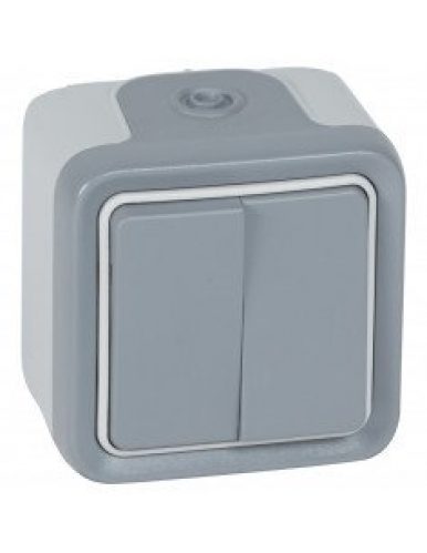 LEGRAND – Double va-et-vient PLEXO complet saillie (gris) – 10 AX -…