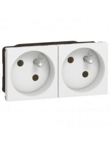 LEGRAND – Prise 2x2P+T bornes auto 4 modules – 16A MOSAIC – 077142