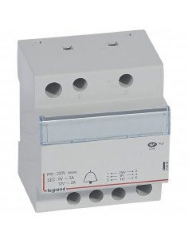 LEGRAND – Transformateur pour sonnerie – 230 V / 12-8 V – 24 VA – 4…