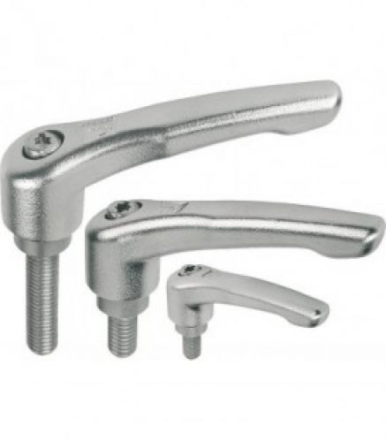 Levier de serrage avec filetage male M10 x 20 Nirosta