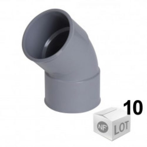 Lot de 10 Coudes PVC 45° Femelle Femelle Ø32 ou Ø40 ou Ø50 Nicoll