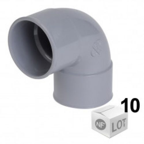 Lot de 10 Coudes PVC 87°30 Femelle Femelle Ø32 ou Ø40 ou Ø50 Nicoll