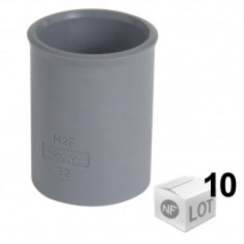 Lot de 10 manchons en PVC pour l’évacuation Ø32 ou Ø40 ou Ø50 – Femelle Femelle – Nicoll