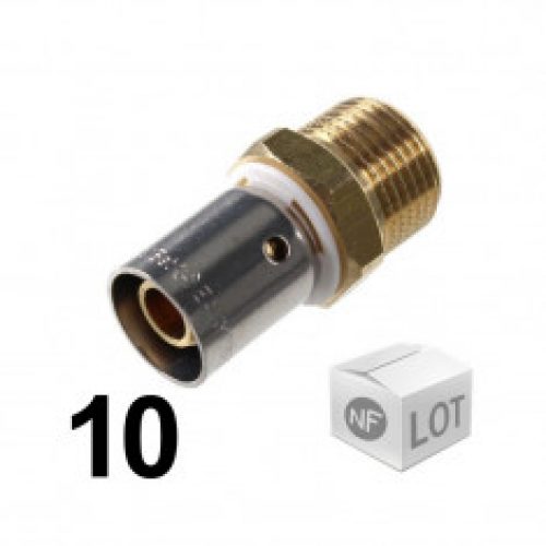 Lot de 10 raccords PER à sertir droit mâle DISPONIBLE en 4 MODELES