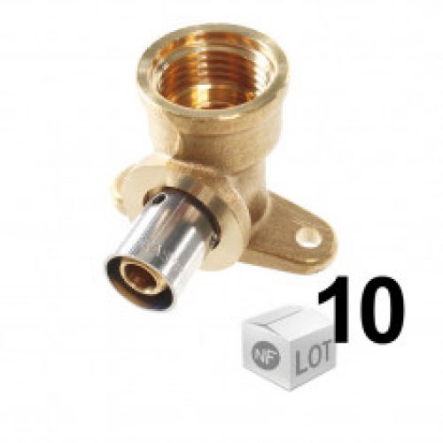 Lot de 10 raccords à sertir Coude avec base PER Ø16×1,5 – Femelle fixe1/2&Prime;(15/21)