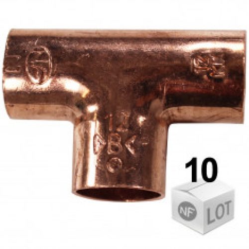 Lot de 10 tés égaux cuivre à souder FFF