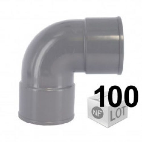 Lot de 100 raccords PVC – Coude 87°30 FF Ø32 ou Ø40 ou Ø50 FIRST-PLAST