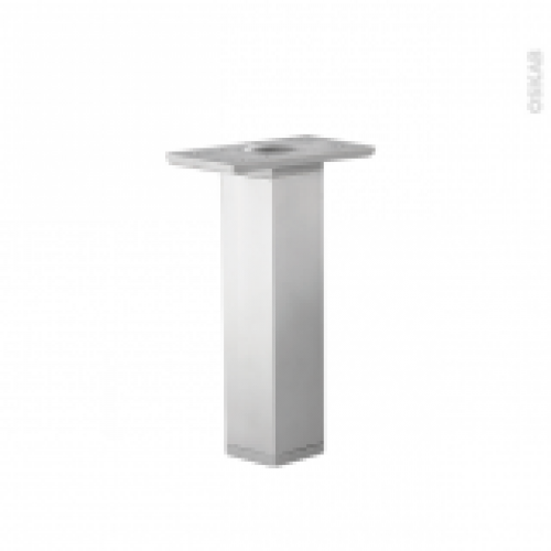 Lot De 2 Pieds Carres Reglables Pour Meuble De Cuisine Finition Aluminium L35 X L35 H25 Cm Sokleo