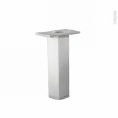 Lot De 2 Pieds Carres Reglables Pour Meuble De Salle De Bains Finition Aluminium L35 X L35 X H25 Cm Hakeo