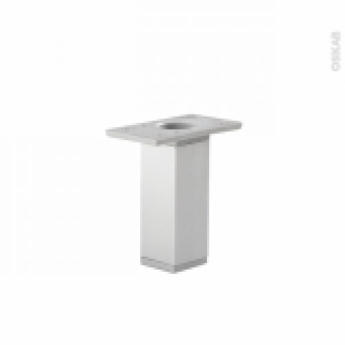 Lot De 2 Pieds Carres Reglables Pour Meuble De Salle De Bains Finition Aluminium L35 X L35 X H13 Cm Hakeo