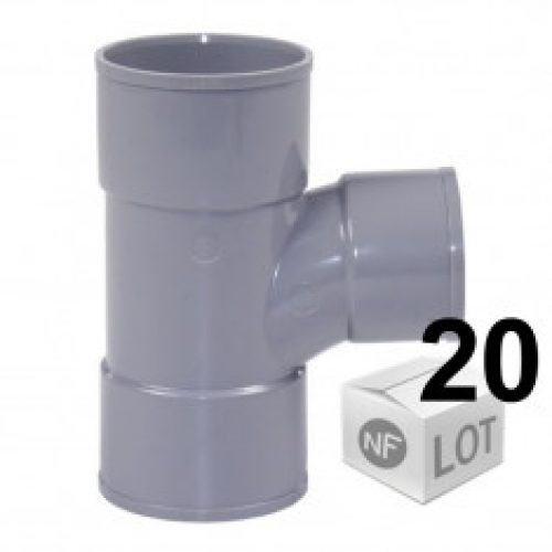 Lot de 20 raccords – Tés pied PVC 87°30 Femelle Femelle Ø100 FIRST PLAST