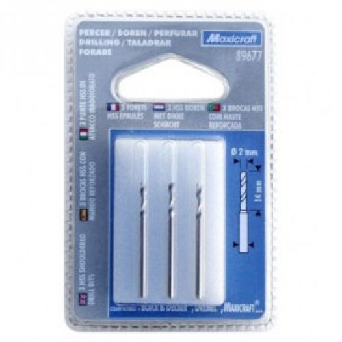 Lot de 3 forets HSS épaulés – 0,3MM