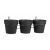 Lot de 3 pots TOSCANE avec support – Gris anthracite