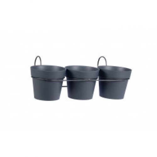 Lot de 3 pots TOSCANE – Gris anthracite