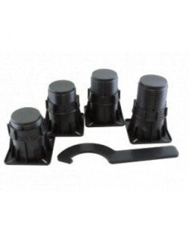 Lot de 4 pieds polypropylène noir