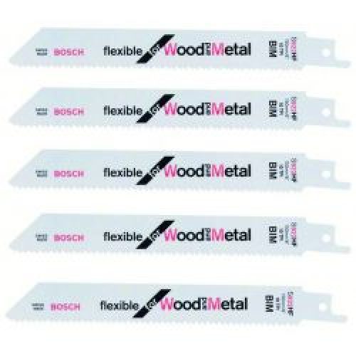 Lot De 5 Lames De Scie Sabre Bosch Pro S922Hf Bois Metal